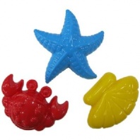 Формочки (краб №2 + морская звезда №2 + ракушка №2) (в пакете) от интернет-магазина Континент игрушек