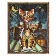 Мозаика из пайеток на холсте Коты от интернет-магазина Континент игрушек