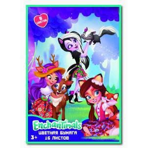 Бумага цветная Enchantimals, 16 листов, 8 цветов, размер 29*20,5 см от интернет-магазина Континент игрушек