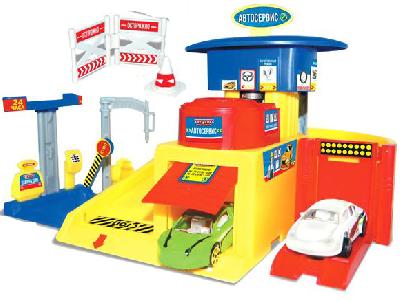 Автоград Парковка "Автосервис" + 2 металлические машины, №SL-2488   1667910 от интернет-магазина Континент игрушек