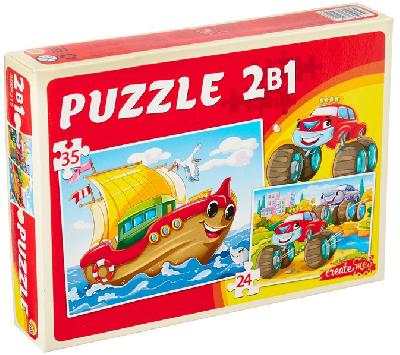 Макси-пазл 2в 1 "Любимый транспорт"  24 и 25 эл.  П-5412   4701456 от интернет-магазина Континент игрушек