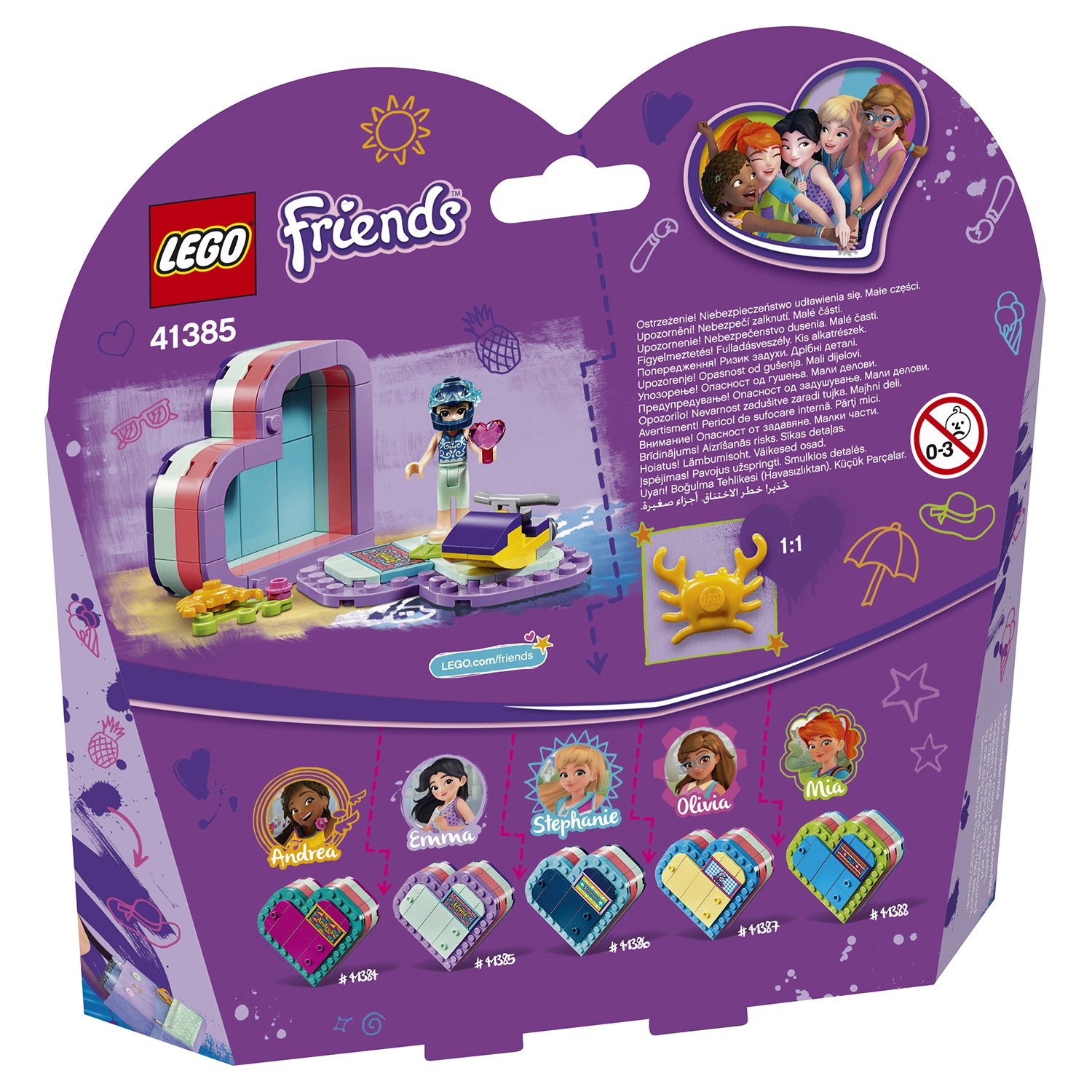 Конструктор LEGO Friends Летняя шкатулка-сердечко для Эммы |  Интернет-магазин Континент игрушек