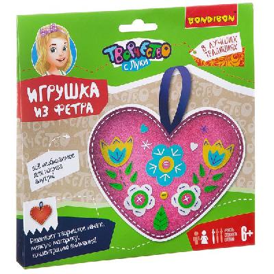 Набор для творчества  BONDIBON. Игрушка из фетра. Сердечко. В лучших традициях! от интернет-магазина Континент игрушек