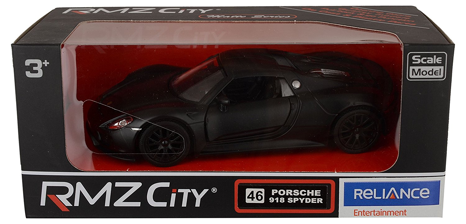 Машина металлическая RMZ City 1:32 Porsche 918 Spyder, инерционная, черный  матовый цвет | Интернет-магазин Континент игрушек