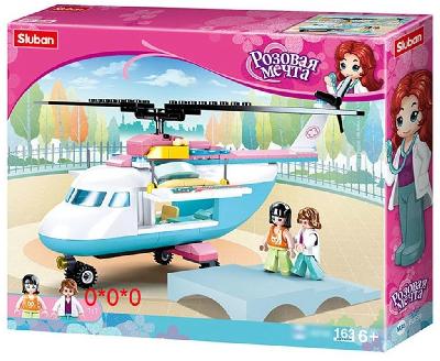 Конструктор серии Розовая Мечта, Врачебный вертолет, 163 деталей от интернет-магазина Континент игрушек