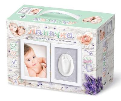 Набор для творчества. "Лапочка. Слепки ножек и ручек вашего малыша" (двойная рамка со стеклом) от интернет-магазина Континент игрушек