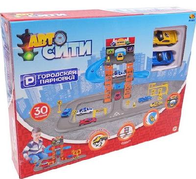 Парковка 3-х уровневая в наборе с машинками и аксессуарами от интернет-магазина Континент игрушек
