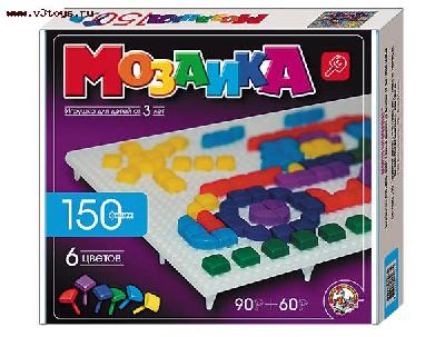Мозаика фигурная 6 цветов / 150 шт от интернет-магазина Континент игрушек