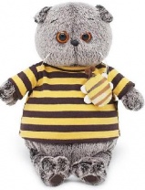 Басик в полосатой футболке с пчелой 22 см от интернет-магазина Континент игрушек