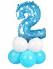 Букет из шаров «Цифра 2», фольга, латекс, набор 9 штук, цвет голубой, звёзды от интернет-магазина Континент игрушек