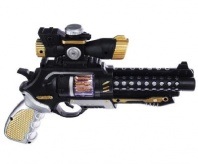 Пистолет на батарейках с вибрацией, свет, звук, пластик, 29х5,5х8,5см от интернет-магазина Континент игрушек