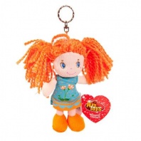 Кукла, рыжая в глубом платье, на брелке, мягконабивная, 15 см от интернет-магазина Континент игрушек