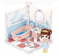 Модульный домик (собери сам), 1 секция. Мини-кукла в ванной комнате, в наборе с аксессуарами от интернет-магазина Континент игрушек