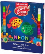 Пластилин классический пластилин ArtBerry с Алоэ Вера Neon 12 цветов со стеком, 216г от интернет-магазина Континент игрушек