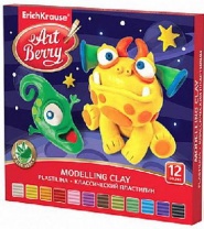 Пластилин классический ArtBerry с Алоэ Вера 12 цветов, 180г (коробка) от интернет-магазина Континент игрушек