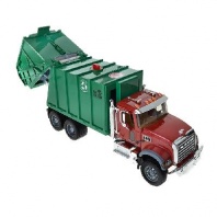 Мусоровоз MACK (зелёный фургон, красная кабина) от интернет-магазина Континент игрушек