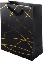 Пакет подарочный "Классика" Черный с золотым тиснением/26*32*12см от интернет-магазина Континент игрушек