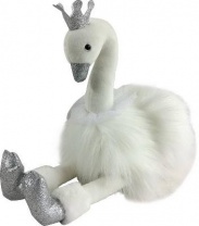 Лебедь белый с серебряными лапками и клювом, 15 см.