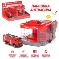 Парковка «Пожарная часть» с машинкой и рацией, световые и звуковые эффекты, МИКС от интернет-магазина Континент игрушек