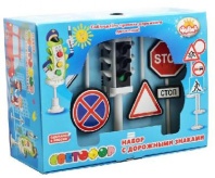 Набор "Светофор с дорожными знаками" 24,5х18х11 см. от интернет-магазина Континент игрушек