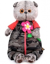 Кот Басик в камуфляжном комбинезоне мягкая игрушка от интернет-магазина Континент игрушек