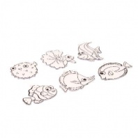 Витражи-мини 6шт, Набор 17: Морские рыбки от интернет-магазина Континент игрушек