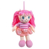 Кукла мягконабивная в розовом платье, 20 см от интернет-магазина Континент игрушек