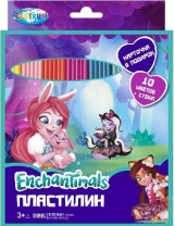 Пластилин 10 цветов "Enchantimals", картинка "Enchantimals", 200 гр, стек пластиковый, картонная упа от интернет-магазина Континент игрушек