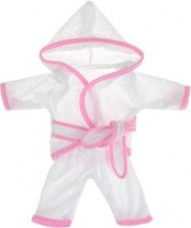 Одежда для кукол: банный халатик (белый цвет), 25x2x38см от интернет-магазина Континент игрушек