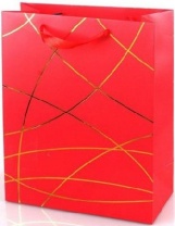 Пакет подарочный "Классика" Красный с золотым тиснением/31*42*12см от интернет-магазина Континент игрушек