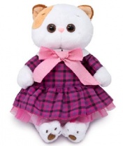 Мягкая игрушка кошка Ли-Ли в платье в клетку от интернет-магазина Континент игрушек