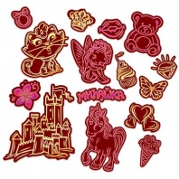 Гравюра-наклейка Милашка с металл эфф - золото, розовый - 2 шт + штихель от интернет-магазина Континент игрушек