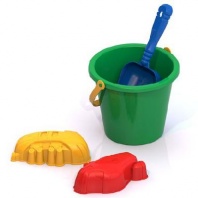 Набор для песочницы №3 (4 предмета: ведерко, лопатка, 2 формочки) 18х12х11 см. от интернет-магазина Континент игрушек