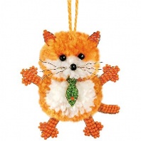 "Маленький кот" Набор для изготовления фигурки (пряжа+бисер) от интернет-магазина Континент игрушек