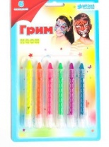 Грим карандаши для лица и тела, 6 неоновых цветов 150131 от интернет-магазина Континент игрушек