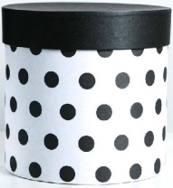 Коробка шляпная 26х26х11см горох черный 5694 от интернет-магазина Континент игрушек