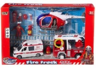 Набор игровой "Служба спасения" (пожарная машина, скорая помощь, вертолет, аксессуары) свет, звук от интернет-магазина Континент игрушек