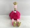Фламинго розовый с золотыми лапками и клювом, 15 см.