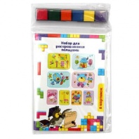 Набор для раскрашивания пальцами, 8 картинок, краска 6 цв., бумага, акварель, 14х18см, 3+, 2 дизайна от интернет-магазина Континент игрушек
