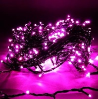 Эл гирлянда 100 ламп розовая 8 м черный шнур от интернет-магазина Континент игрушек