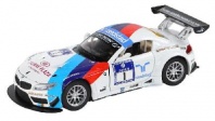 Машина металлическая BMW Z4 GT3 1:32, инерция, световые и звуковые, открываются двери, цвет белый от интернет-магазина Континент игрушек