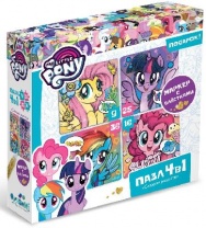 Пазл 4 в 1 My Little Pony Сладкая радость + маркер с блестками от интернет-магазина Континент игрушек