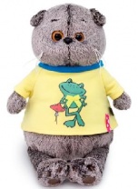 Кот Басик в футболке с принтом Лягушонок 19 см мягкая игрушка от интернет-магазина Континент игрушек