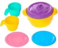 Набор посуды Шкода 6 предметов (кастрюля с крышкой, 2 чашки, 2 блюдца) в сетке от интернет-магазина Континент игрушек