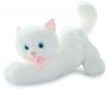 Мягкая игрушка Кошка  0028 белая с розовым бантом, озвученная