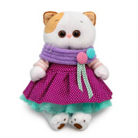 Кошка Ли-Ли в платье и снуде 24 см от интернет-магазина Континент игрушек