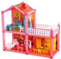 Дом для кукол, двухэтажный, с аксессуарами   442534 от интернет-магазина Континент игрушек