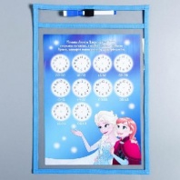 Развивающая игра «Пиши-стирай» в папке с карточками и маркером, Холодное сердце от интернет-магазина Континент игрушек