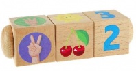 Кубики деревянные на оси "Счет" (3 кубика)