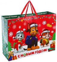 Пакет подарочный PAW PATROL «С Новым годом!», 61х46х20 см   3445321 от интернет-магазина Континент игрушек